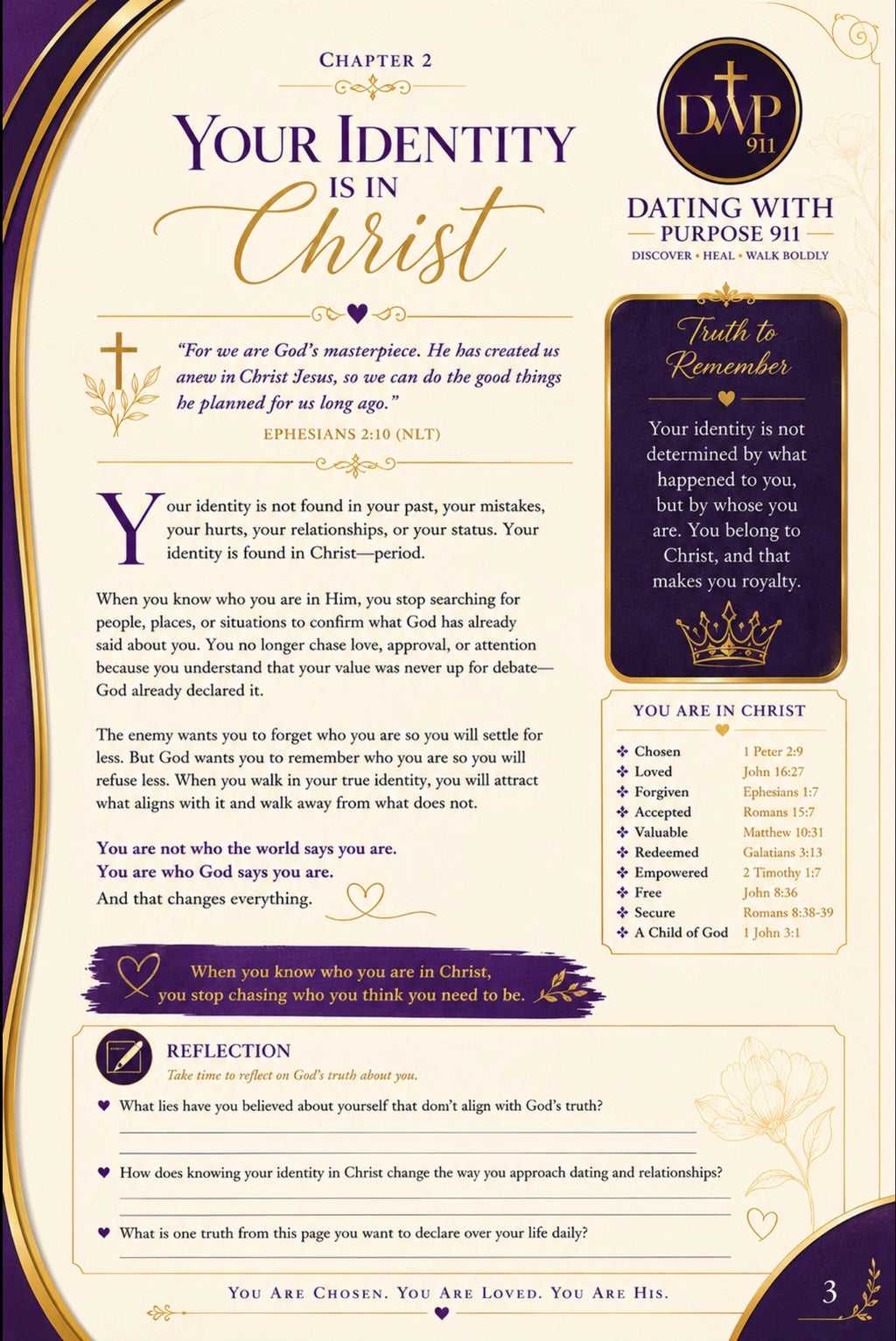Dating With Purpose 911 20-Page Devotional Workbook