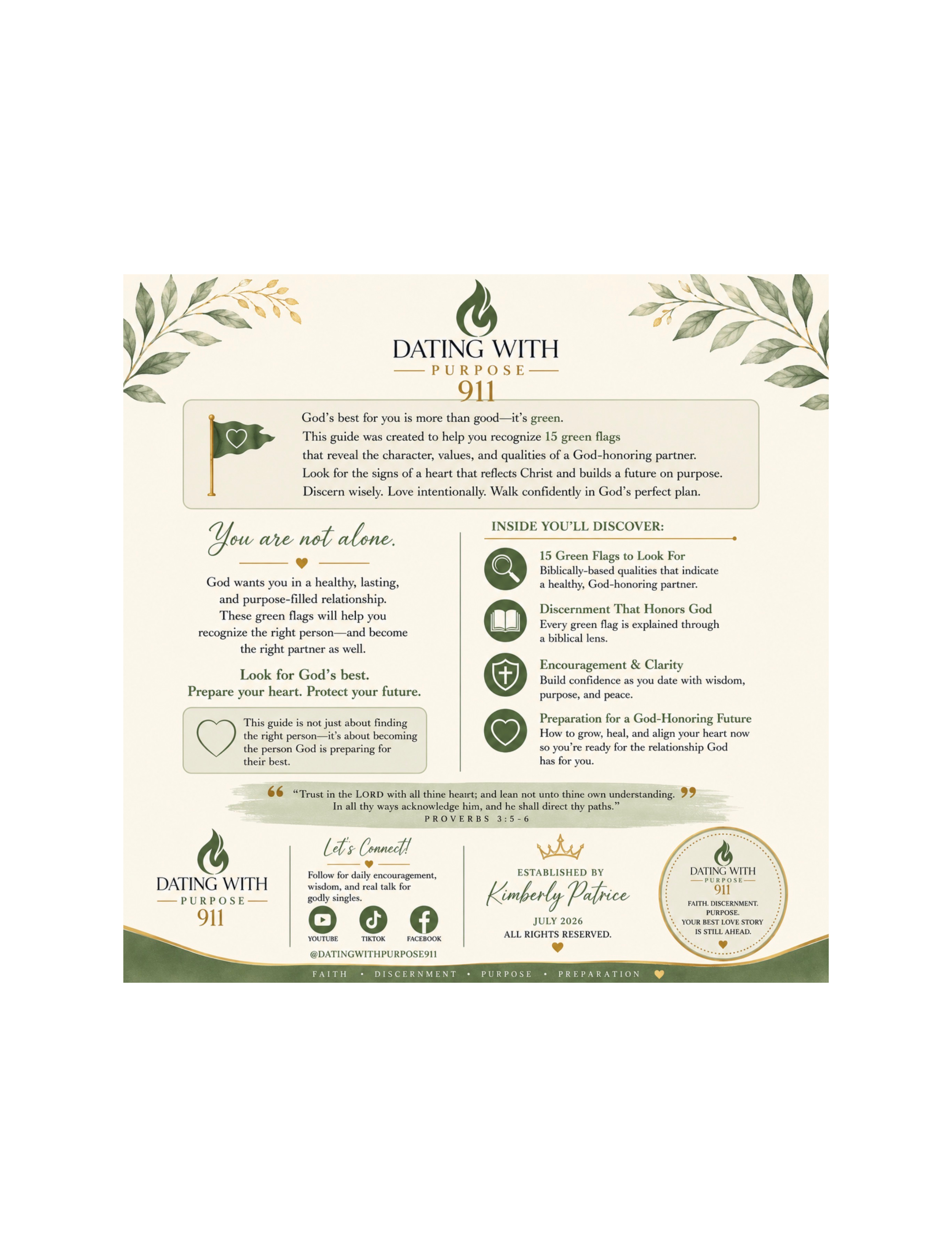 Dating With Purpose 911“ Green Flags Guide “